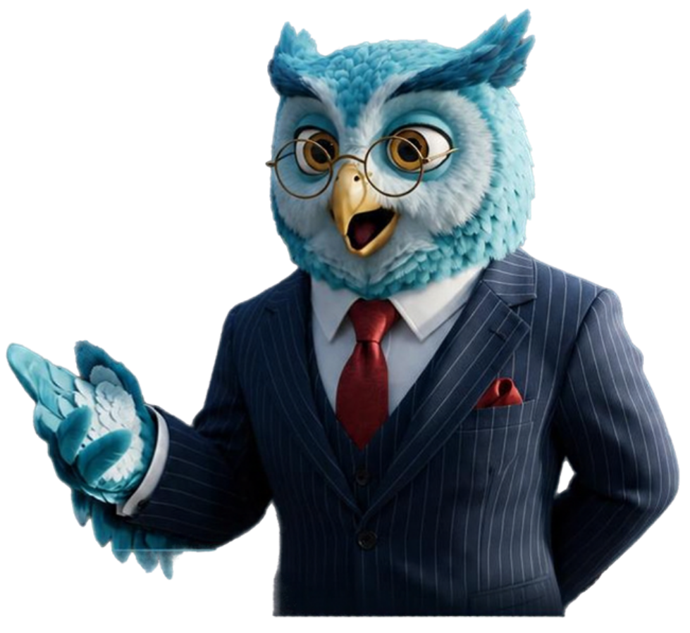 The ClearMarket owl pointing at the tools